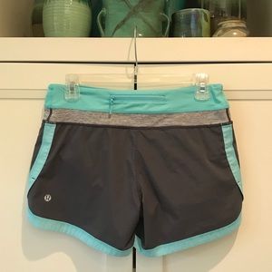 Lululemon Angel Blue/Coal Groovy Run Shorts, 4